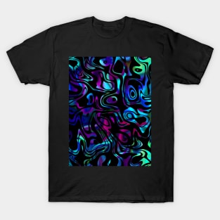 Dynamic Blues Abstract Digital Art. T-Shirt